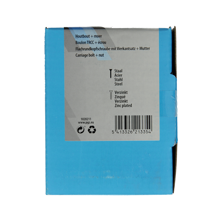 Mack 1020211 – Holzschraube + Mutter verzinkt 12 stm10 x 100 mm | 5 Stück