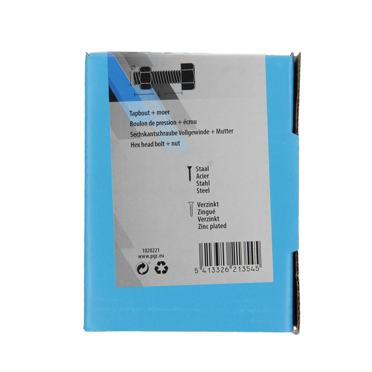 Mack 1020221 – Hahnschraube + Mutter verzinkt 22 Stück M8 x 40 mm | 5 Stück