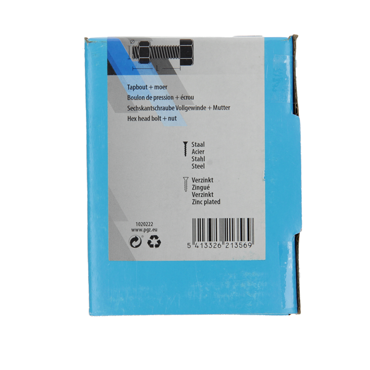 Mack 1020222 – Hahnschraube + Mutter verzinkt 16 Stück M8 x 60 mm | 5 Stück