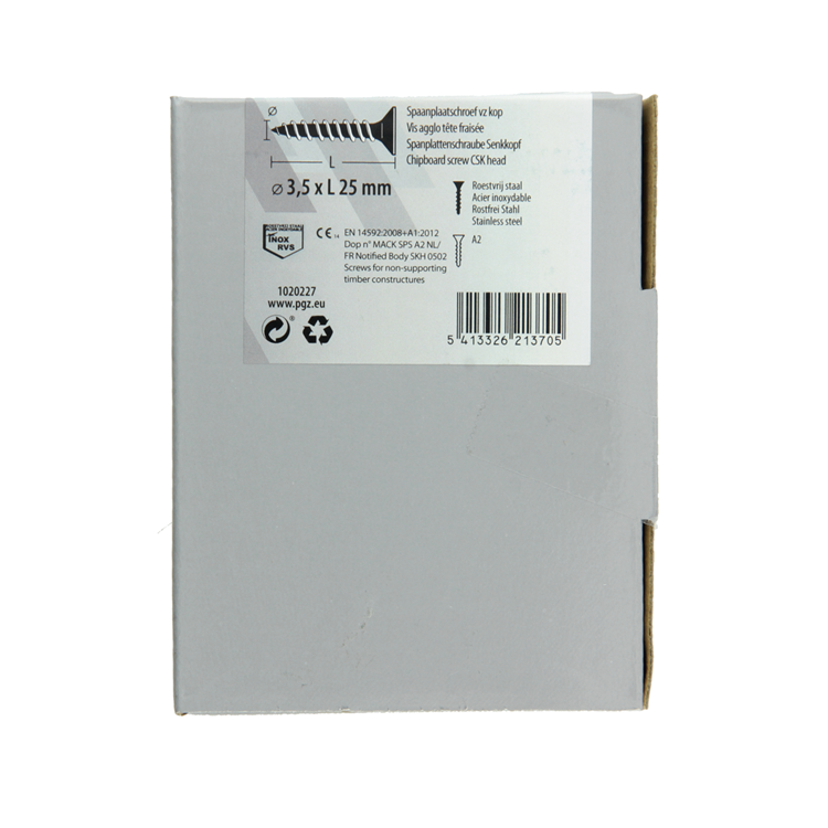 Mack 1020227 – Spanplattenschraube VZ-Kopf Edelstahl A2 200 Stück 3,5 x 25 mm | 2 Stk