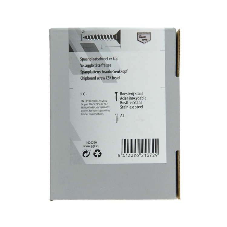 Mack 1020229 – Spanplattenschraube VZ-Kopf Edelstahl A2 200 Stück 3,5 x 35 mm | 2 Stk