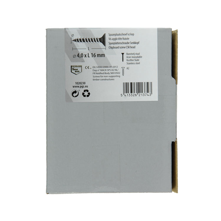 Mack 1020230 – Spanplattenschraube VZ-Kopf Edelstahl A2 200 Stück 4,0 x 16 mm | 2 Stk