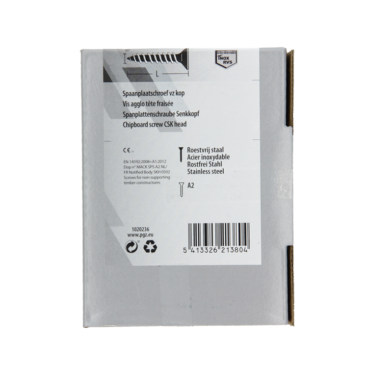 Mack 1020236 – Spanplattenschraube VZ-Kopf Edelstahl A2 100 Stück 4,0 x 45 mm | 2 Stk
