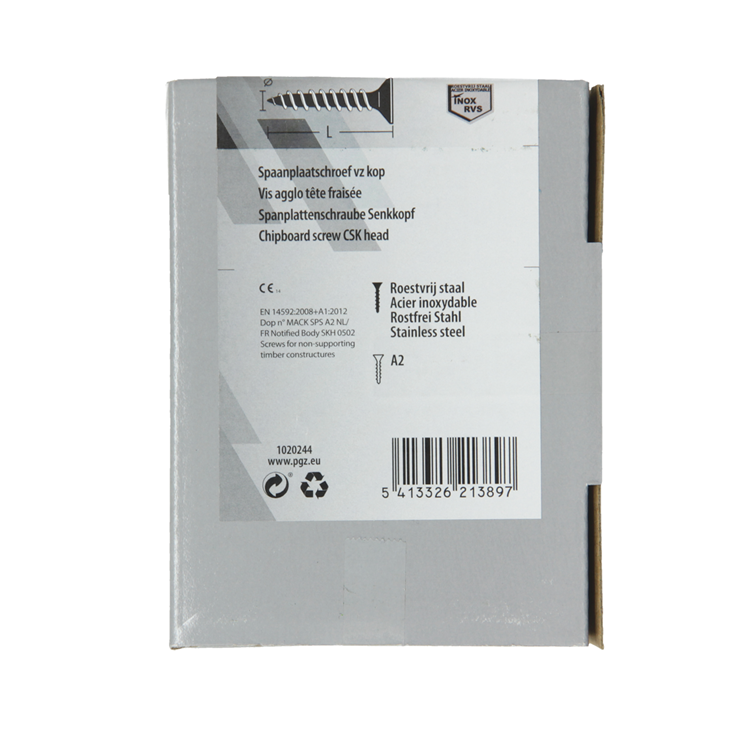 Mack 1020244 – Spanplattenschraube VZ-Kopf Edelstahl A2 100 Stück 5,0 x 40 mm | 2 Stk