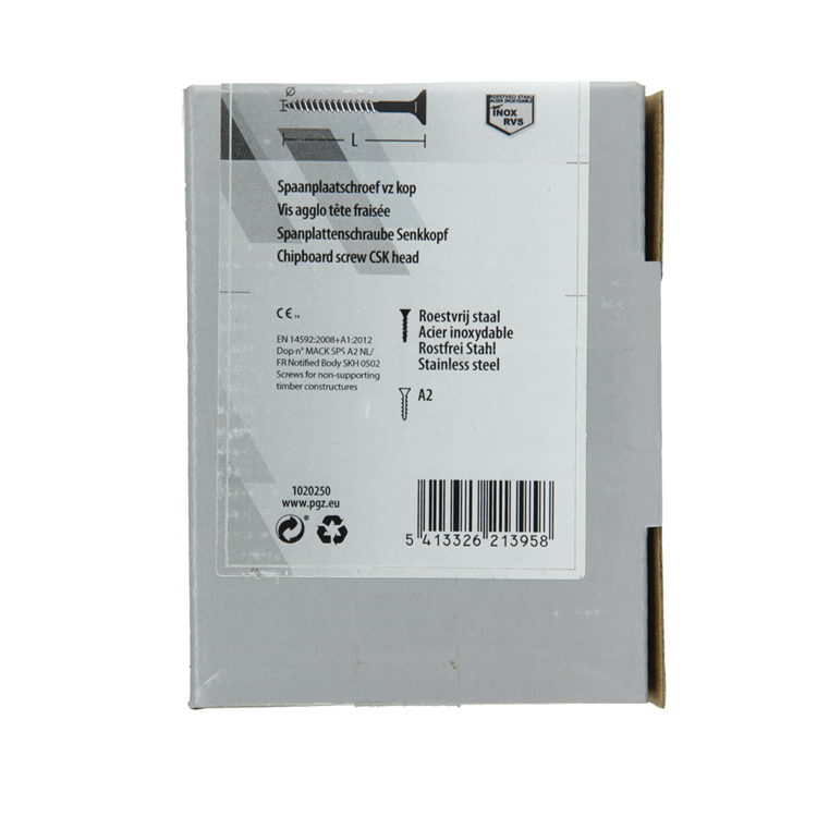 Mack 1020250 - Spanplattenschraube mit Kopf Edelstahl A2 50 Stück 6,0 x 60 mm | 2 Stk