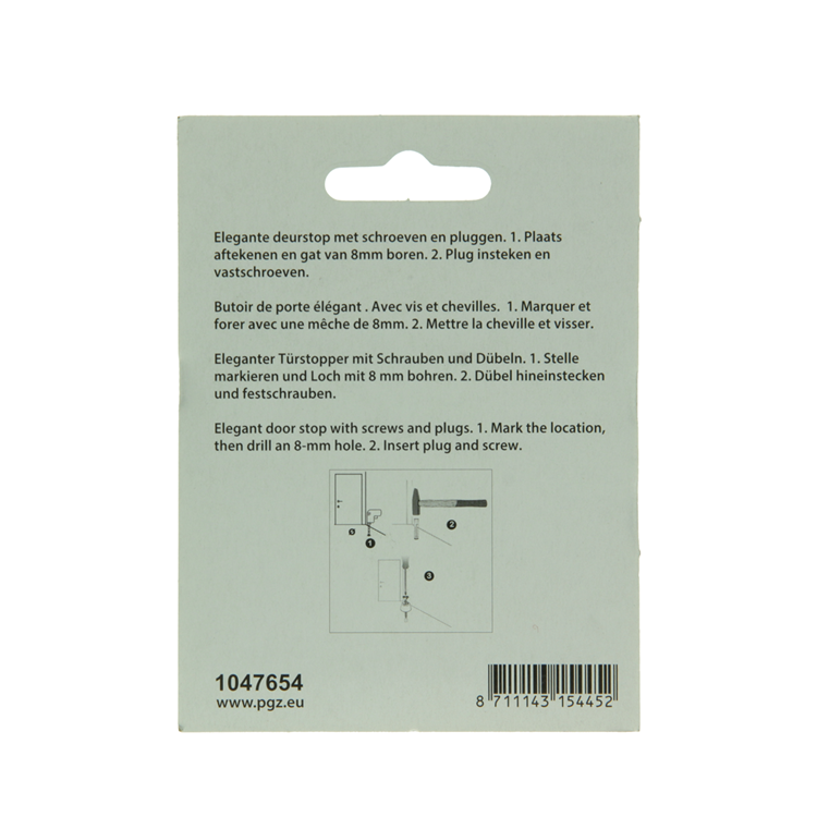 Mack 1047654 - Türstopper mit Gummi vermessingt ø 30 mm 1 St. St. | 6 Stück