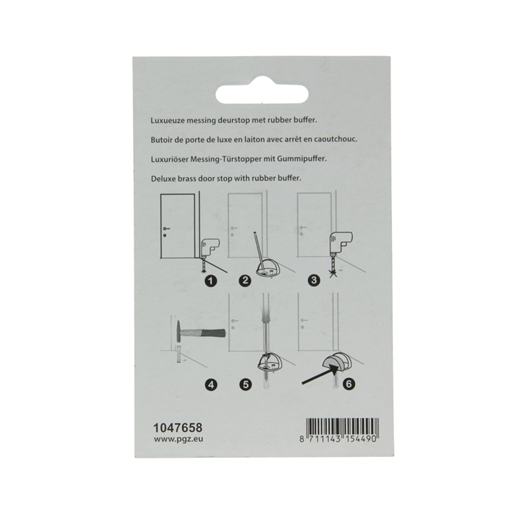 Mack 1047658 - Türstopper Halbmond Messing ø 44 mm 1 St. St. | 6 Stück