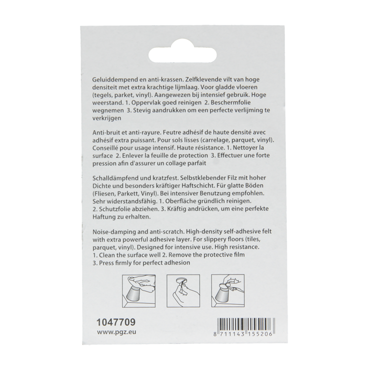 Mack 1047709 - Filzpastille selbstklebend weiß 70 x 95 mm 1 Stk. | 12 Stück