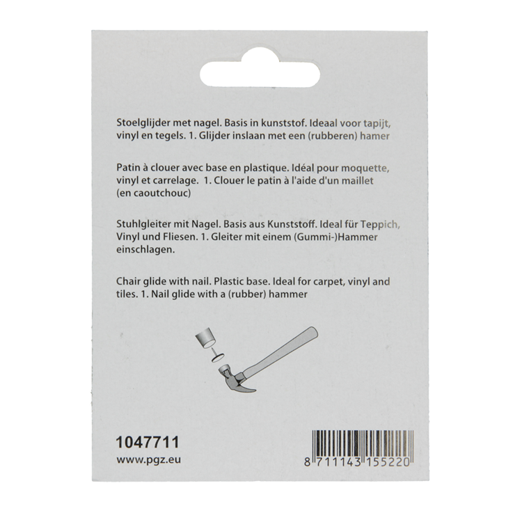 Mack 1047711 - Stuhlgleiternagel Kunststoff braun ø 19 mm 12 Stück | 6 Stück