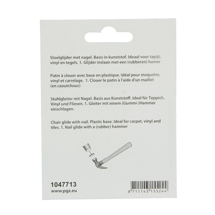 Mack 1047713 - Stuhlgleiter mit Nagelfilz braun ø 22 mm 8 Stück | 6 Stück