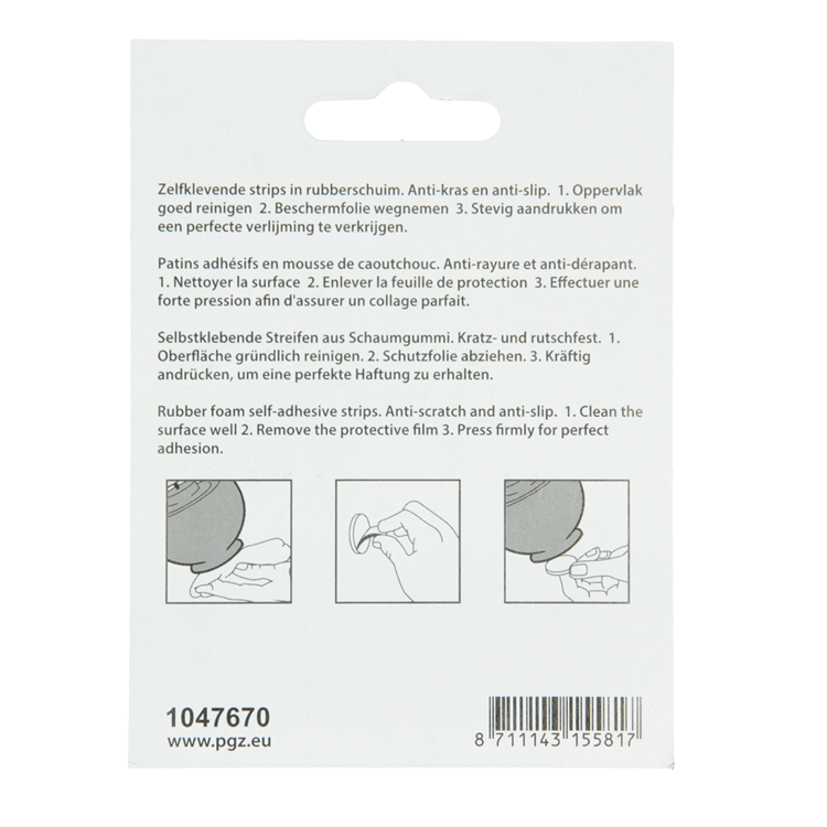 Mack 1047670 - Gummistreifen selbstklebend schwarz ø 25 mm 6 Stück | 12 Stück