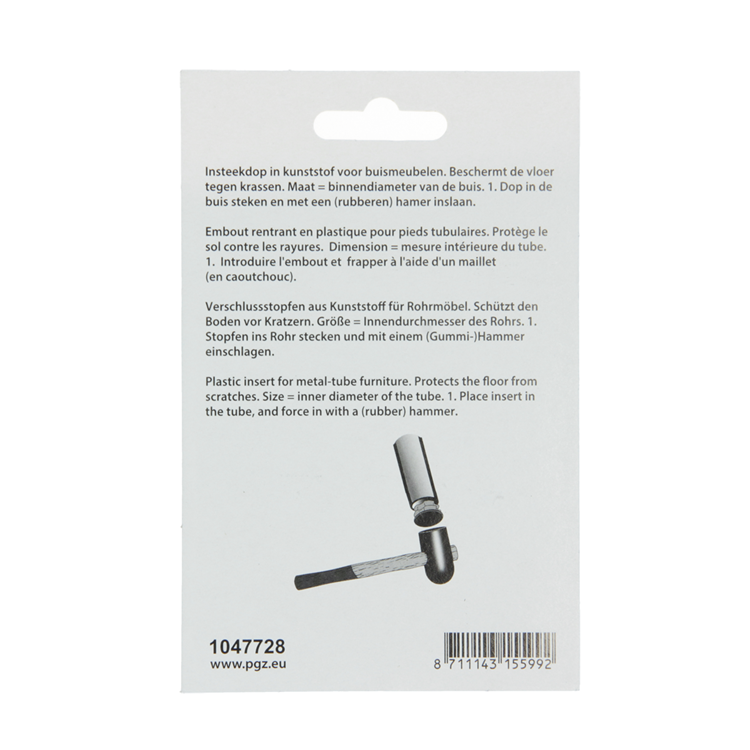 Mack 1047728 - Kunststoffstopfen schwarz 20 x 20 mm 4 Stück | 6 Stück