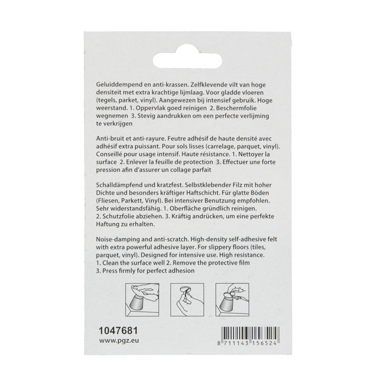 Mack 1047681 - Filzpastille selbstklebend braun ø 35 mm 6 Stück | 12 Stück