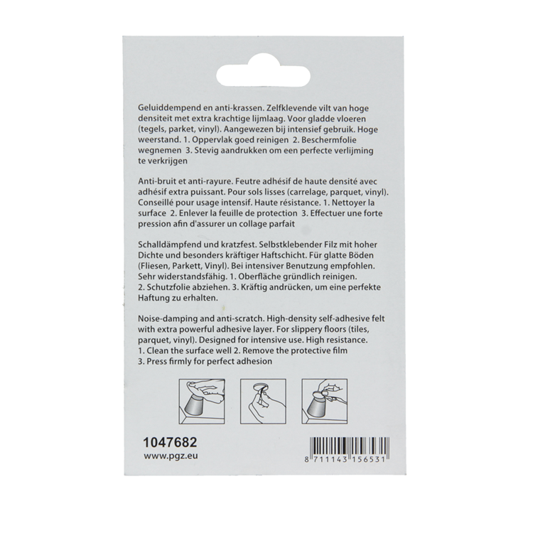Mack 1047682 - Filzpastille selbstklebend braun ø 25 mm 12 Stück | 12 Stück