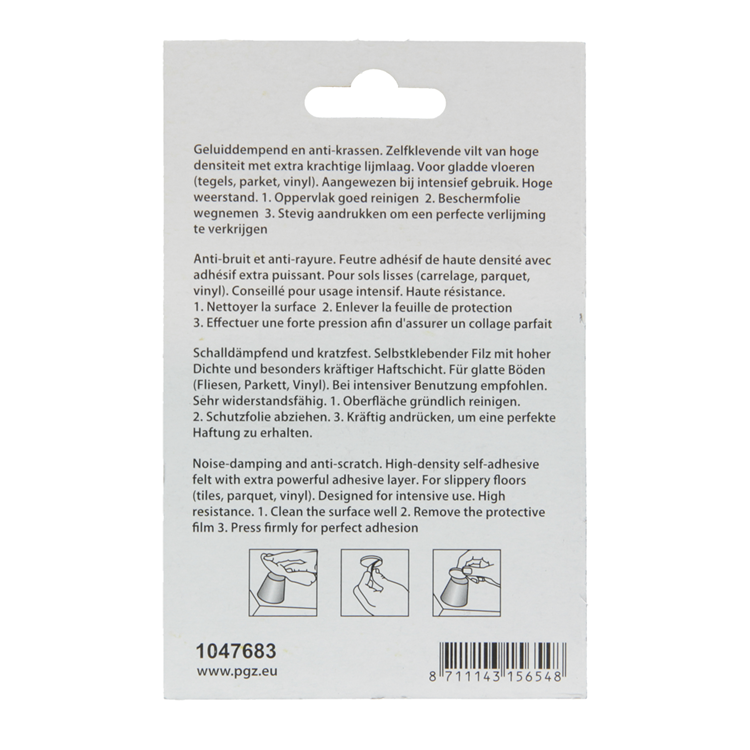 Mack 1047683 - Superfilz selbstklebend beige ø 28 mm 8 Stück | 12 Stück