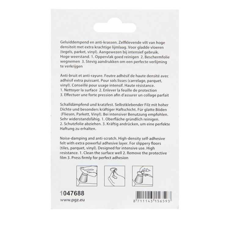 Mack 1047688 - Superfilz selbstklebend beige 25 x 25 mm 12 Stück | 12 Stück