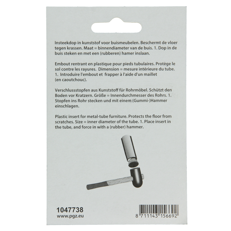 Mack 1047738 - Kunststoffstopfen schwarz 25 x 25 mm 4 Stück | 6 Stück