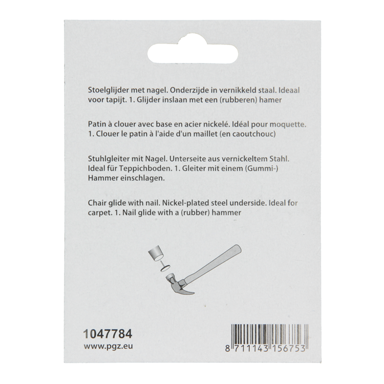 Mack 1047784 - Stuhlgleiternagel Metall Chrom ø 18 mm 8 Stück | 6 Stück