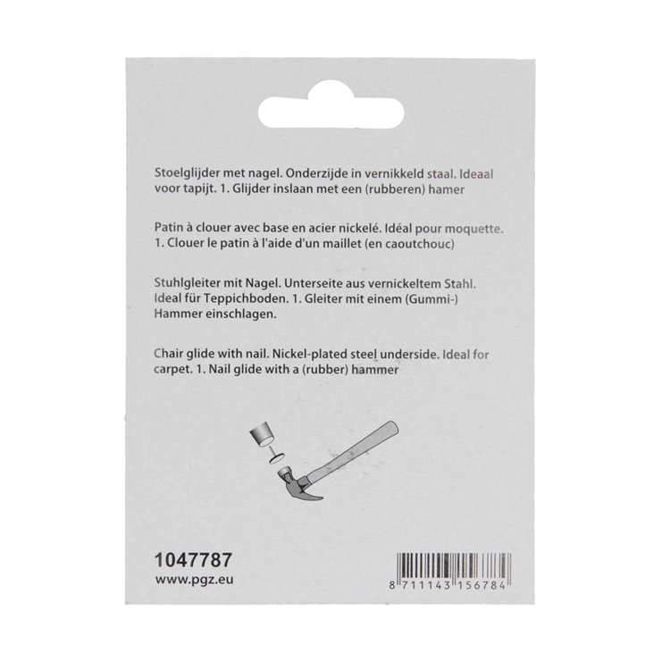 Mack 1047787 - Stuhlgleiter Nagel Metall Chrom ø 30 mm 4 Stück | 6 Stück