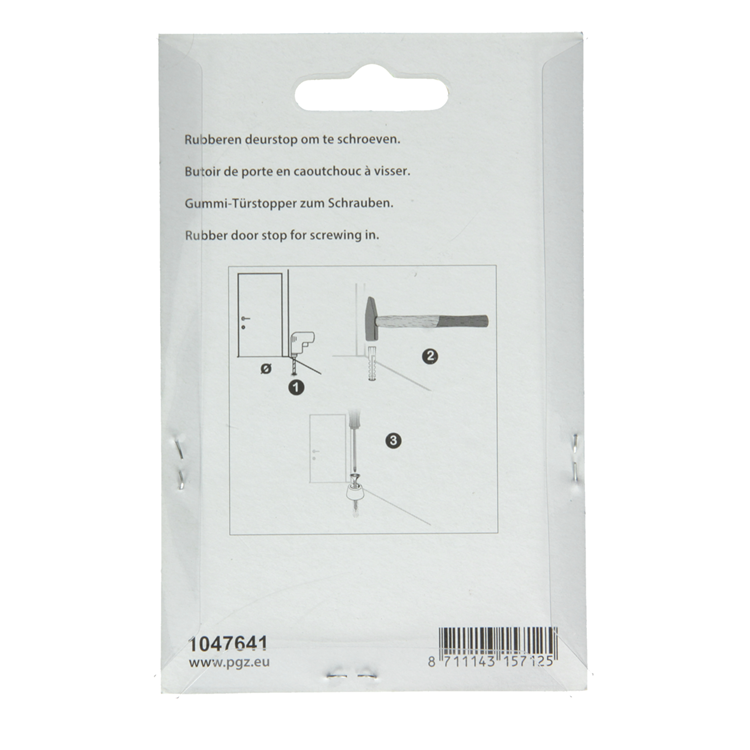 Mack 1047641 - Türstoppergummi + Schraube grau 40 x 75 mm 2 Stück | 6 Stück