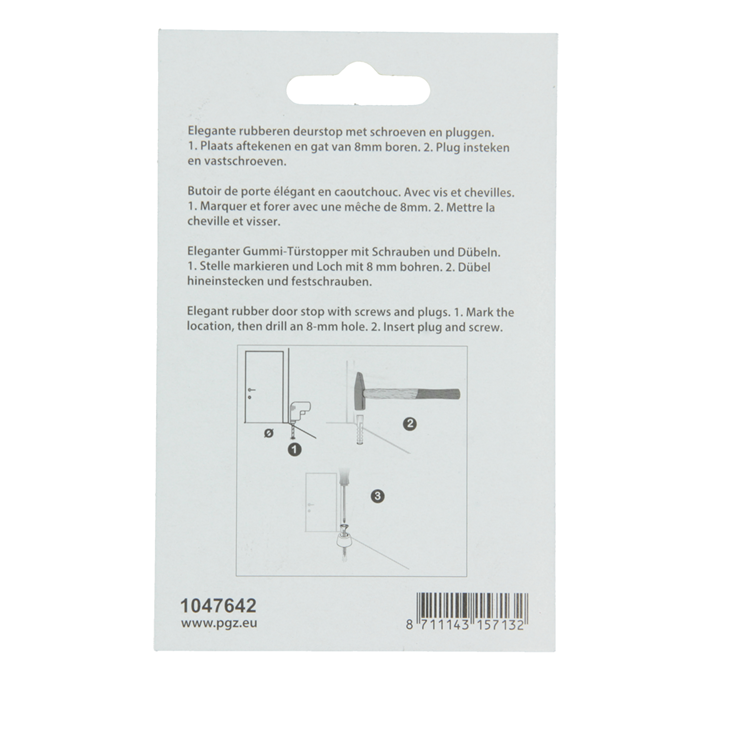 Mack 1047642 - Türstoppergummi + Stopfen grau ø 30 mm 2 Stück | 6 Stück