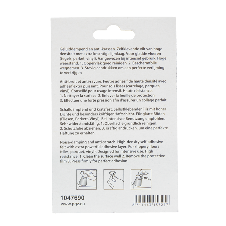 Mack 1047690 - Filzpastille selbstklebend weiß ø 35 mm 6 Stück | 12 Stück