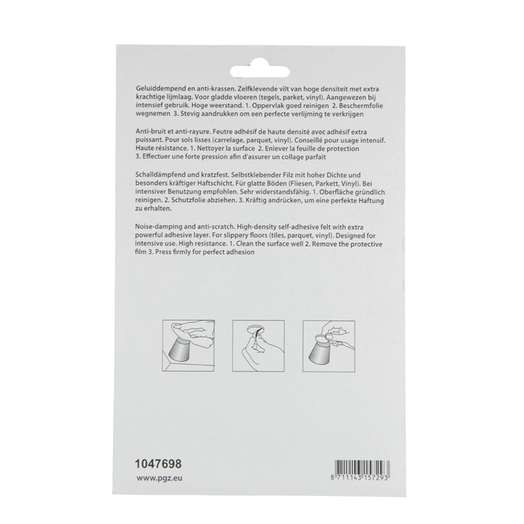 Mack 1047698 - Superfilz selbstklebend beige 12 x 150 mm 9 Stück | 12 Stück