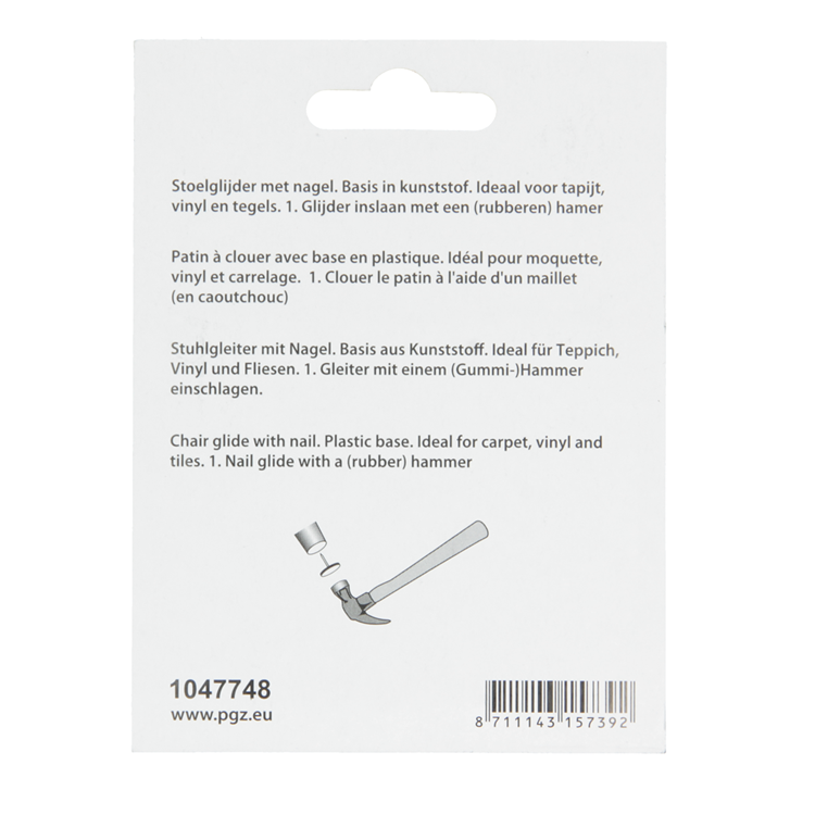 Mack 1047748 - Stuhlgleiternagel Kunststoff braun ø 28 mm 4 Stück | 6 Stück