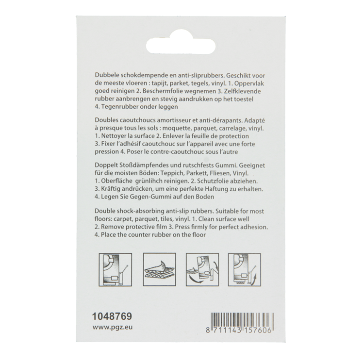 Mack 1048769 - Stoßdämpfender Gummi schwarz 35 x 70 mm 4 Stück | 6 Stück