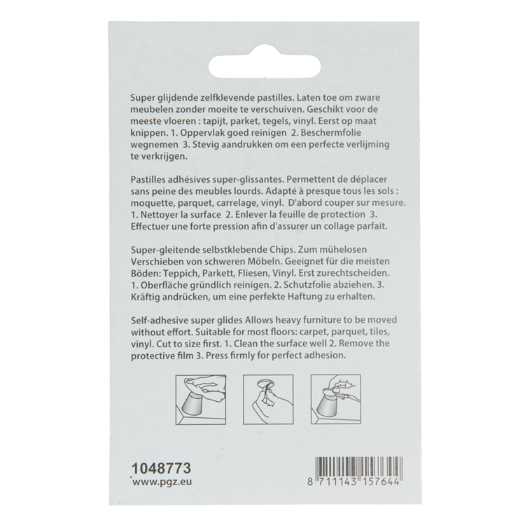 Mack 1048773 - Super-Gleitpastille selbstklebend braun ø 65 mm 4 Stück | 12 Stück