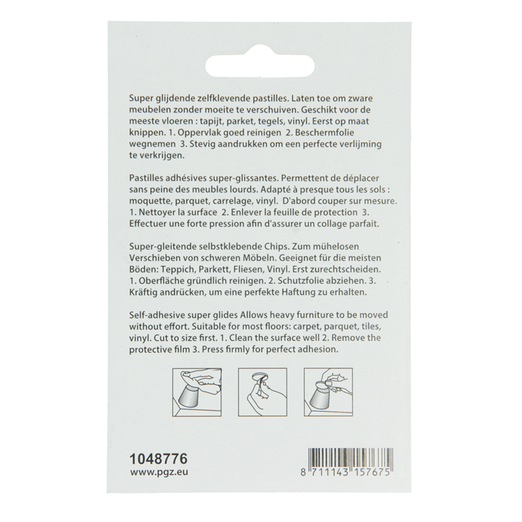 Mack 1048776 - Super-Gleitpastille selbstklebend braun ø 70 mm 4 Stück | 12 Stück