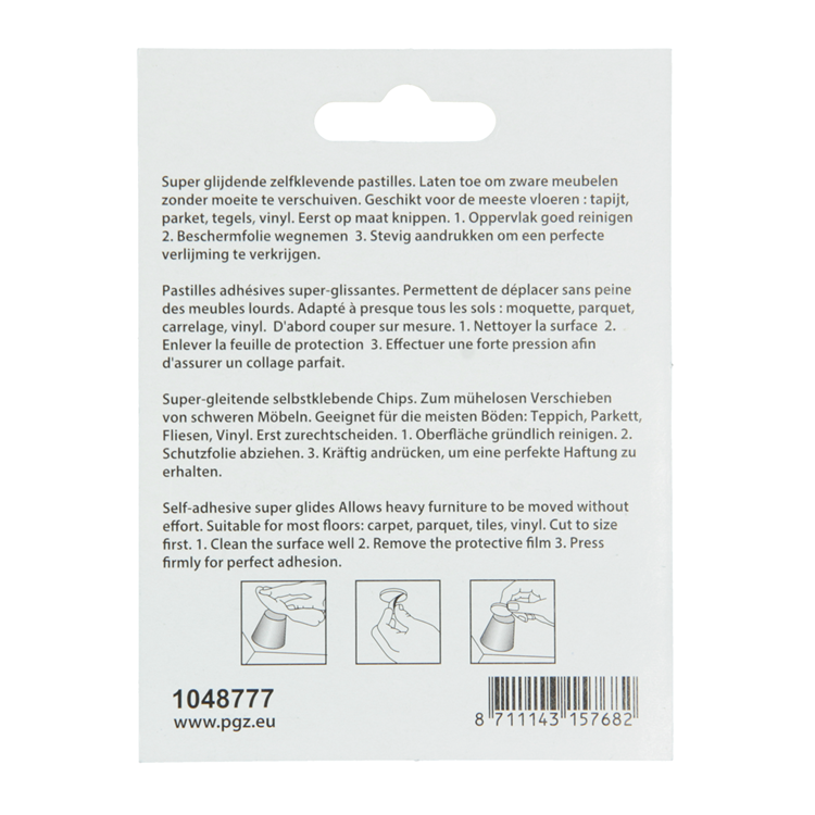 Mack 1048777 - Super-Gleitpastille selbstklebend braun 30 x 30 mm 4 Stück | 12 Stück