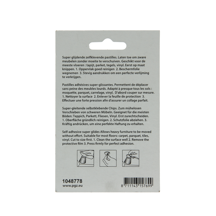 Mack 1048778 - Super-Gleitpastille selbstklebend braun ø 50 mm 4 Stück | 12 Stück