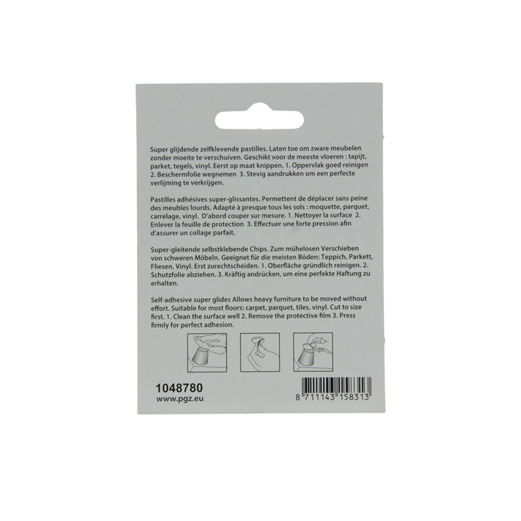 Mack 1048780 - Super-Gleitpastille selbstklebend braun ø 30 mm 4 Stück | 12 Stück