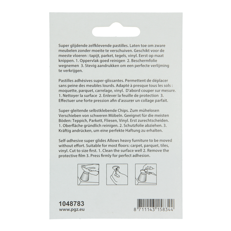 Mack 1048783 - Super-Gleitpastille selbstklebend braun ø 40 mm 4 Stück | 12 Stück