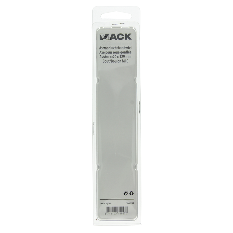 Mack 1060244 - Achse 20x129, Bohrung M10 + 2 Befestigungsschrauben M10 | 5 Stück