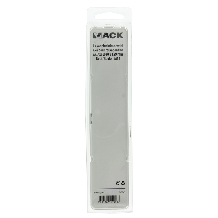Mack 1060245 - Achse 20x129, Bohrung M12 + 2 Befestigungsschrauben M12 | 5 Stück
