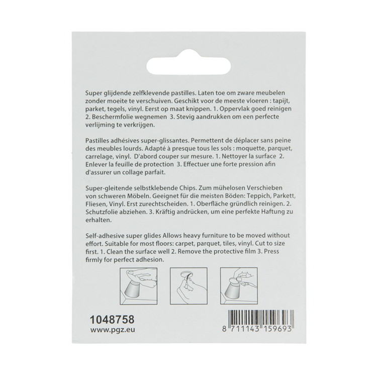 Mack 1048758 - Super-Gleitpastille selbstklebend braun ø 20 mm 8 Stück | 12 Stück