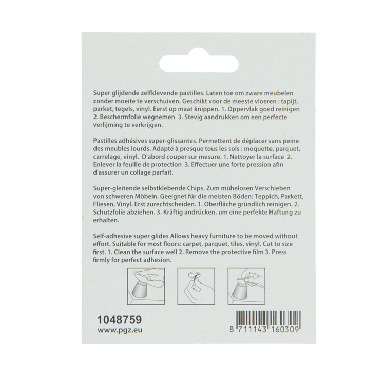 Mack 1048759 - Super-Gleitpastille selbstklebend braun ø 25 mm 4 Stück | 12 Stück