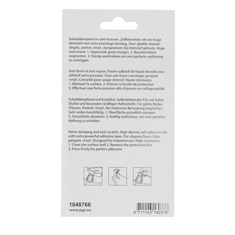 Mack 1048766 - Superfilz selbstklebend braun 34 x 34 mm 8 Stück | 12 Stück