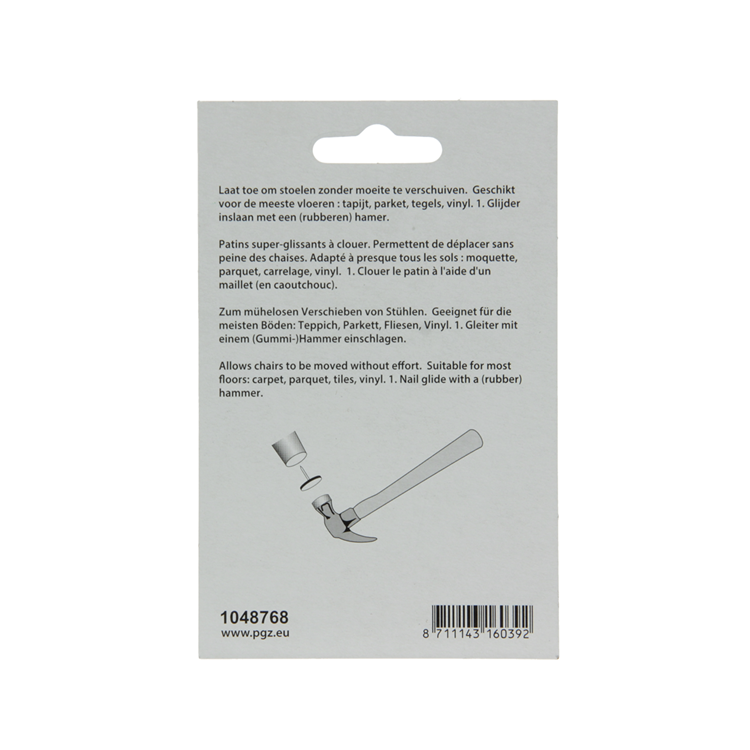 Mack 1048768 - Supergleiter mit Nagel braun ø 22 mm 4 Stück | 6 Stück