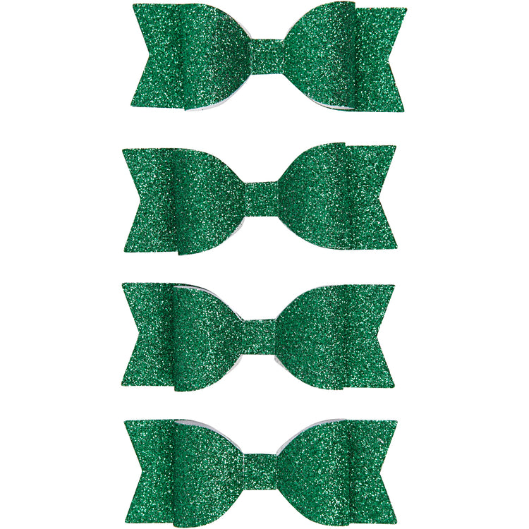 Vivi-Gade-Schleifen, Größe 31 x 85 mm, grüner Glitzer, 4 Stück 1 Box