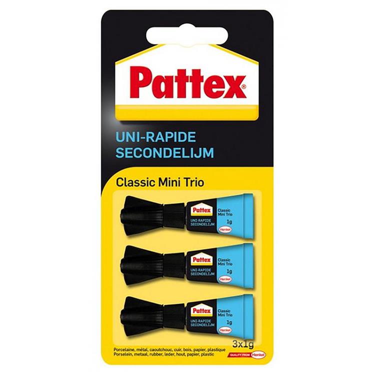 Pattex 1003849 - klassisches Mini-Trio 3x1g | 6 Stück