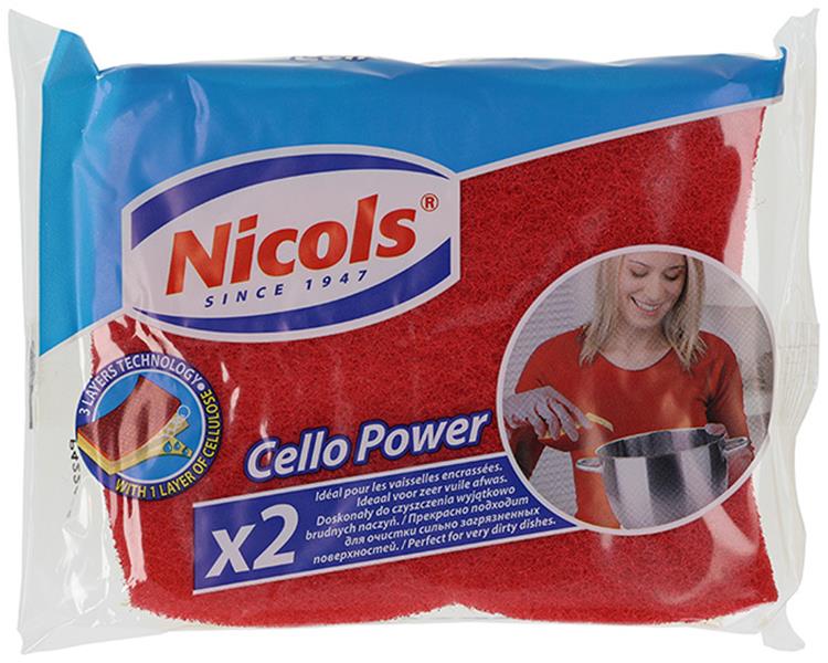 Nicols 1005986 – Scheuerschwamm 3-lagig Cello Power 2 Stück | 14 Stück