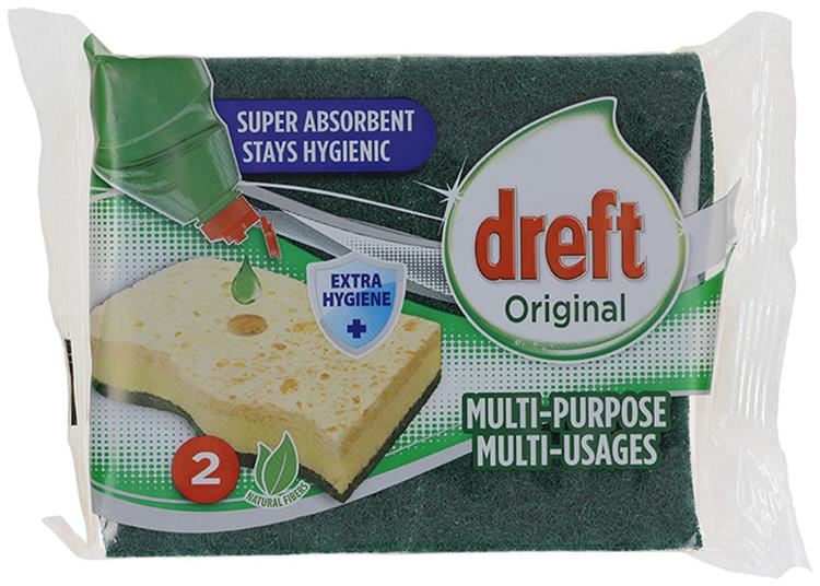 Dreft 1054240 – Cello-Scheuerschwamm original hygienisch x2 | 4 Stück