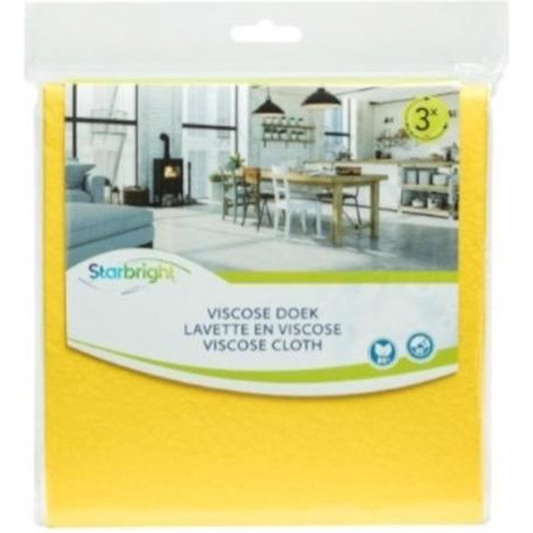Starbright 1063308 - Viskosetuch gelb 3 Stück 38 x 38 cm sb | 10 Stück