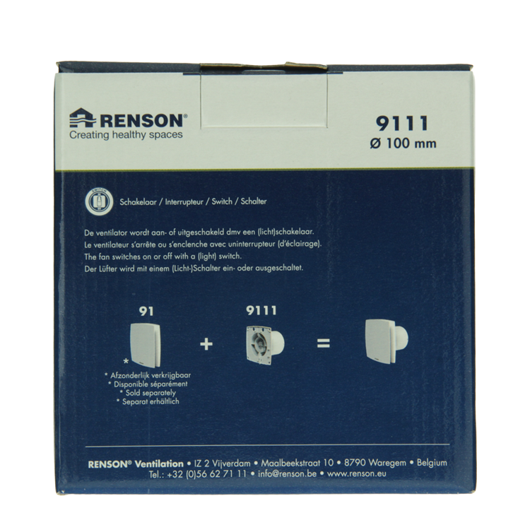 Renson 1069250 - mech. Lüfter Standard 9111 (Durchmesser 100) | 2 Stk