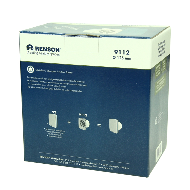 Renson 1069253 - mech. Lüfter Standard 9112 (Durchmesser 125) | 2 Stk
