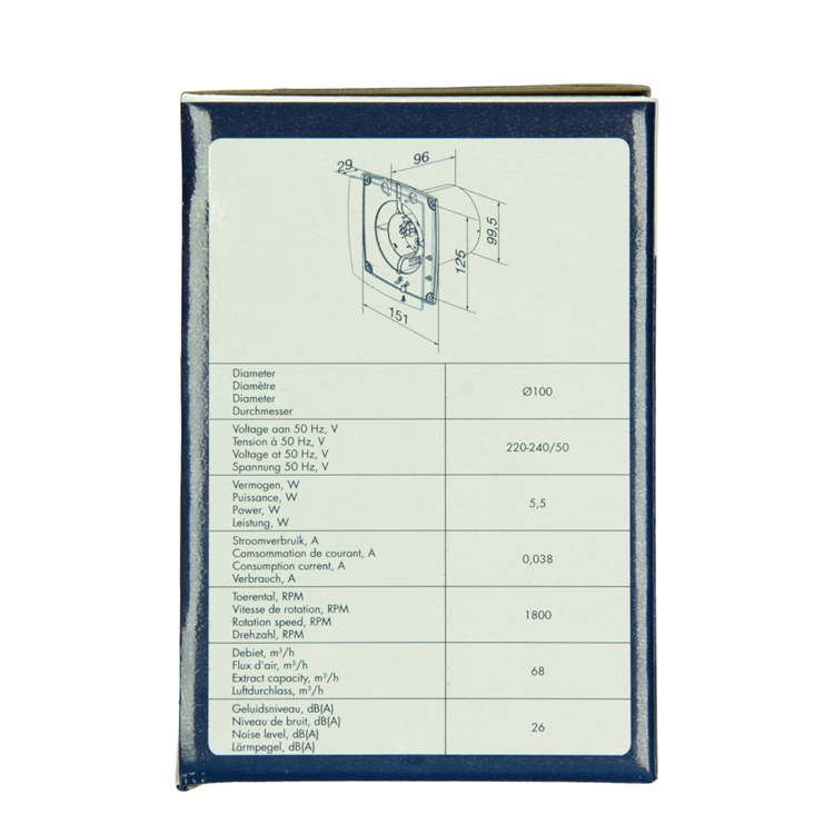 Renson 1069252 - mech.ventil. Timer-Feuchtigkeitssensor9411h (Dia 100) | 2 Stk