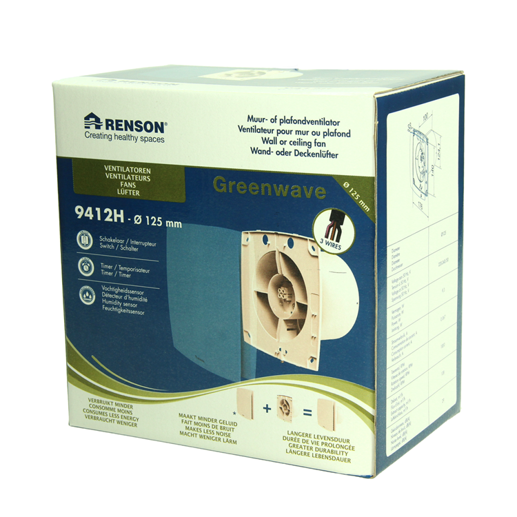 Renson 1069255 - mech.ventil. Timer Feuchtigkeitssensor9412h (Folie 125) | 2 Stk